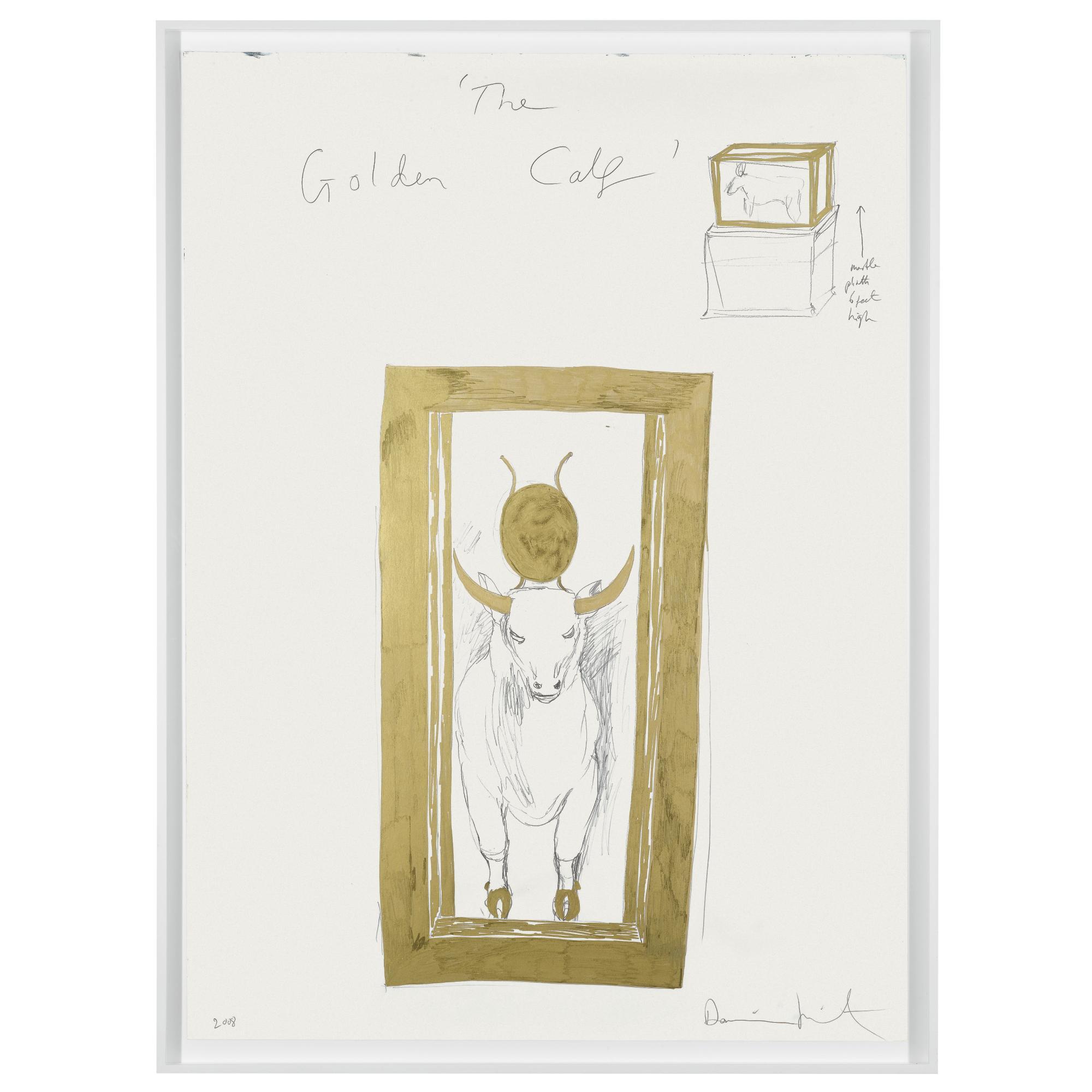 Damien Hirst - The Golden Calf Drawing 