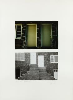 Dan Graham - Doors, \'Two Home House\', Jersey City, New Jersey, 1966;  Entrance Steps, Split Level, \'Two Home House\', Jersey City, New Jersey, 1966