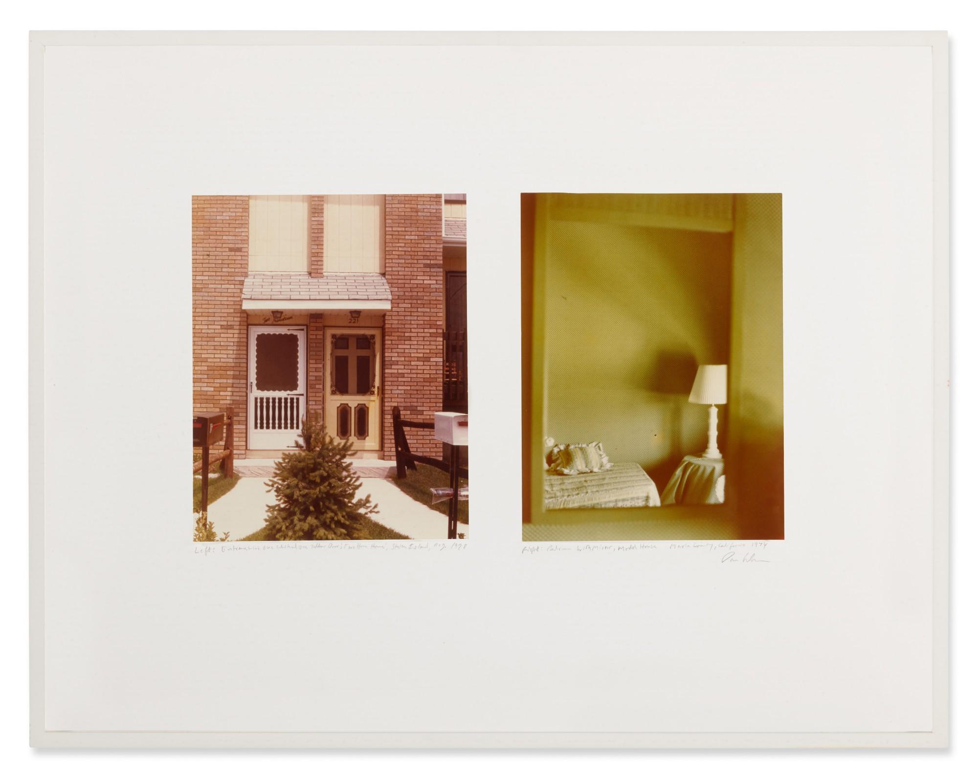 Dan Graham - \'Entrance with One White And One Yellow Door, Two Home House, Staten Island, N.Y.\' and \'Bedroom with Mirror, Model House, Marin County, California\'