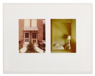 Dan Graham - \'Entrance with One White And One Yellow Door, Two Home House, Staten Island, N.Y.\' and \'Bedroom with Mirror, Model House, Marin County, California\'