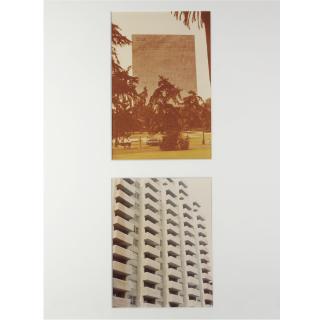 Dan Graham - Top: Glas Office Building, Los Angeles, 1975 Bottom: Balconies Apartment Building, New York, 1966
