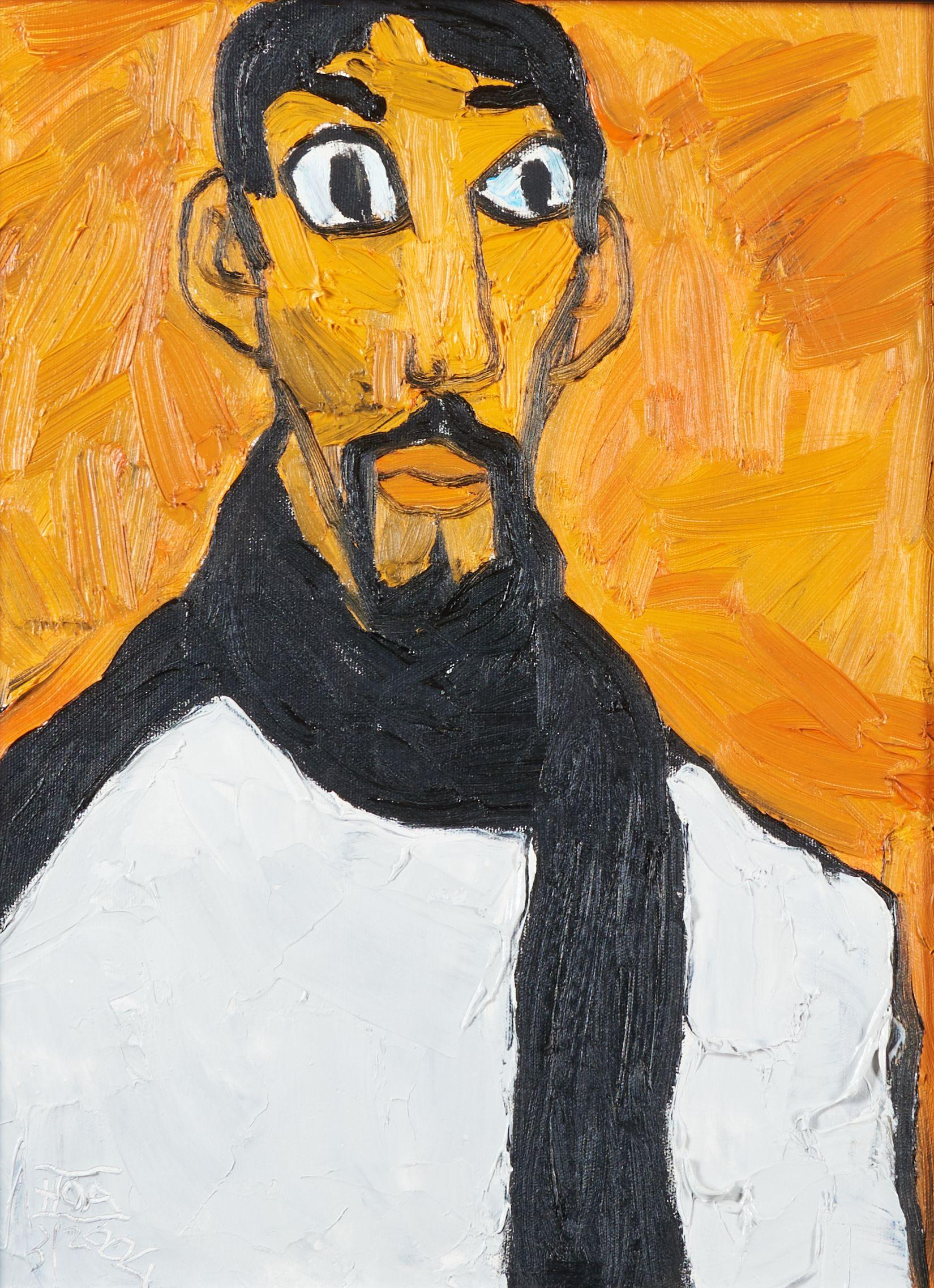 Dang Xuan Hoa - Untitled (Self Portrait) 16 x 12 in. (40.6 x 30.5 cm) framed 21 x 17 1/4 x 1 in.