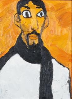 Dang Xuan Hoa - Untitled (Self Portrait) 16 x 12 in. (40.6 x 30.5 cm) framed 21 x 17 1/4 x 1 in.