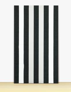 Daniel Buren - Peinture Acrylique Blanche Sur Tissu Rayé Blanc Et Noir