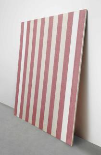 Daniel Buren - Peinture acrylique sur tissu rayé blanc et rouge