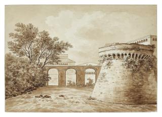 Daniël Dupré - The Abbey And River At Grottaferrata