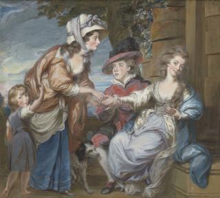Daniel Gardner, A.R.A. - The fortune teller: four children of Andrew Grote, Frances (1760-1833), George (1762-1830), Charlotte (1763-1787), and Caroline (1773-1817)