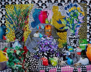 Daniel Gordon - Still Life with House Plants and Pink Vase