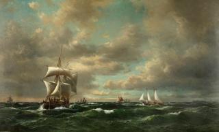 Daniel Hermann Anton Melbye - Shipping off Heligoland