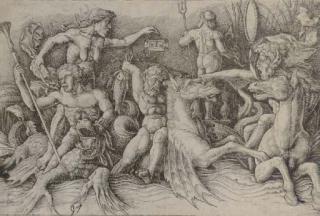 Daniel Hopfer - Combats entre trois Tritons (Bartsch  47; Hollstein 55)