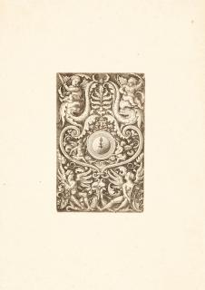 Daniel Hopfer - Das Zeichen der Hopfer auf ornamentalem Feld mit Delphinen