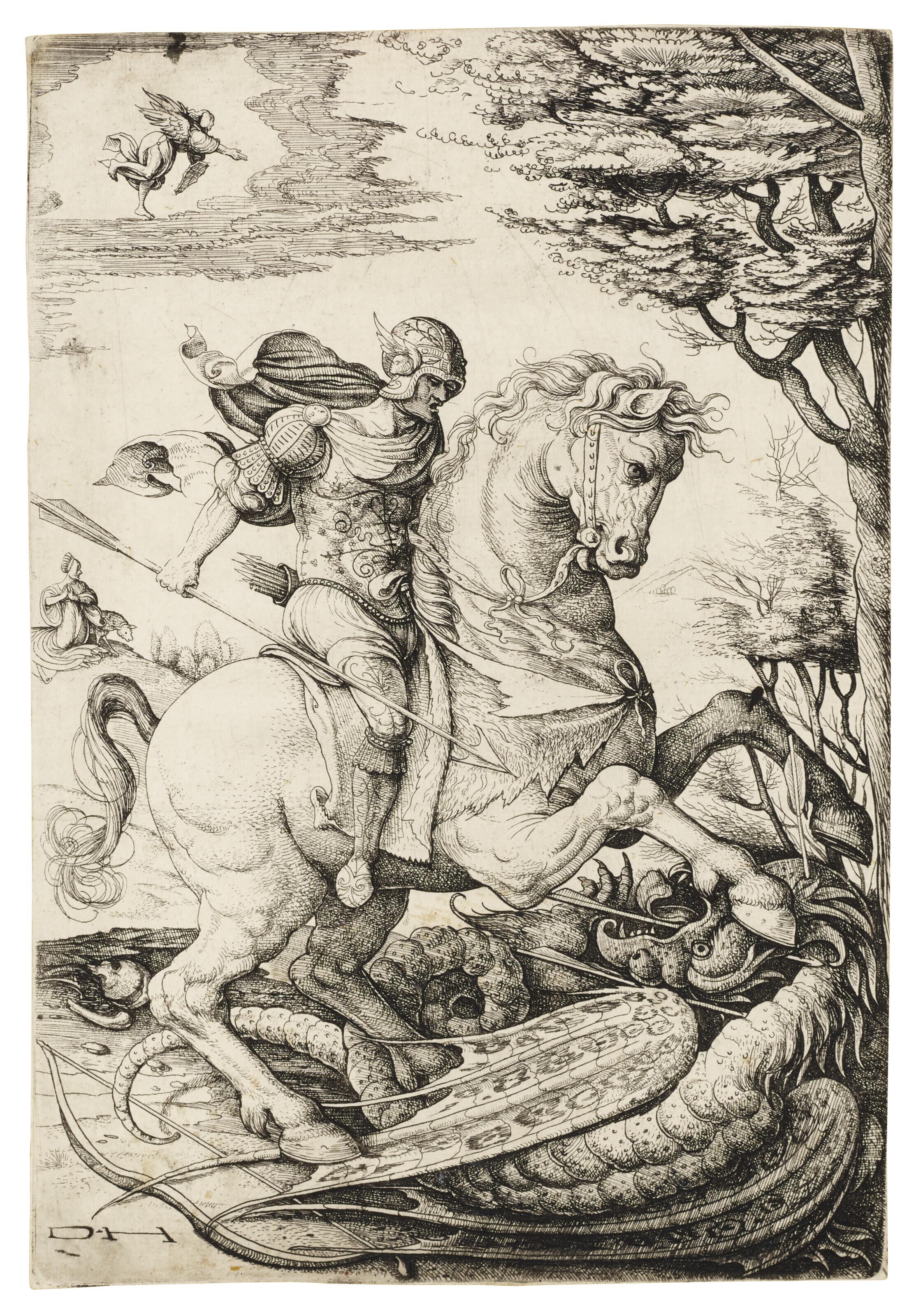 Daniel Hopfer - Saint George on Horseback slaying the Dragon