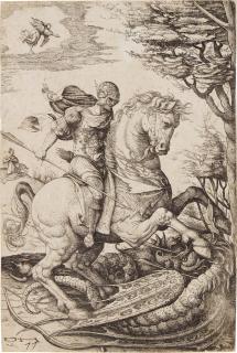 Daniel Hopfer - Saint George Slaying the Dragon (B. 41; Holl. 47)