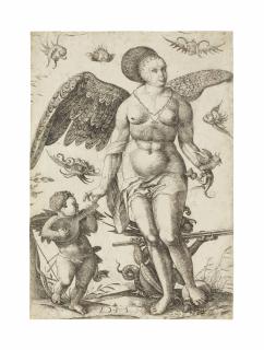 Daniel Hopfer - Venus and Cupid (B. 46; Holl. 54)