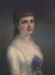 Daniel Huntington - Portrait of A Lady In A White Dress, Said To Be Emily Astor