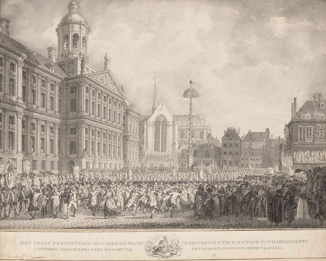 Daniël Johannes Torman Kerkhoff - Popular celebrations in Dam Square, Amsterdam, on 19 January 1795, marking the erection of the Liberty Tree and the success of the Batavian Revolution