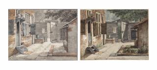 Daniël Kerkhoff - View of a courtyard in Haarlem; and Another of the same