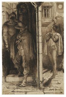 Daniel Maclise, A.R.A. - Tybalt awaiting Romeo, Verona