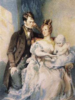 Daniel Maclise, R.A. - Portrait of Mr and Mrs MacGregor with their child
