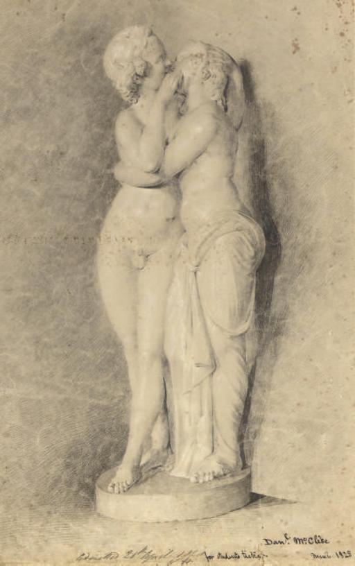 Daniel Maclise, R.A. - Study of a sculpture of two young lovers