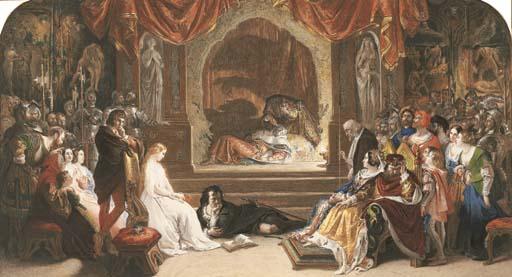 Daniel Maclise, R.A. - The Play Scene in \'Hamlet\'