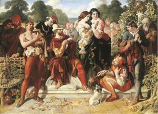 Daniel Maclise, R.A. - The Wrestling Scene in \'As You Like It\'