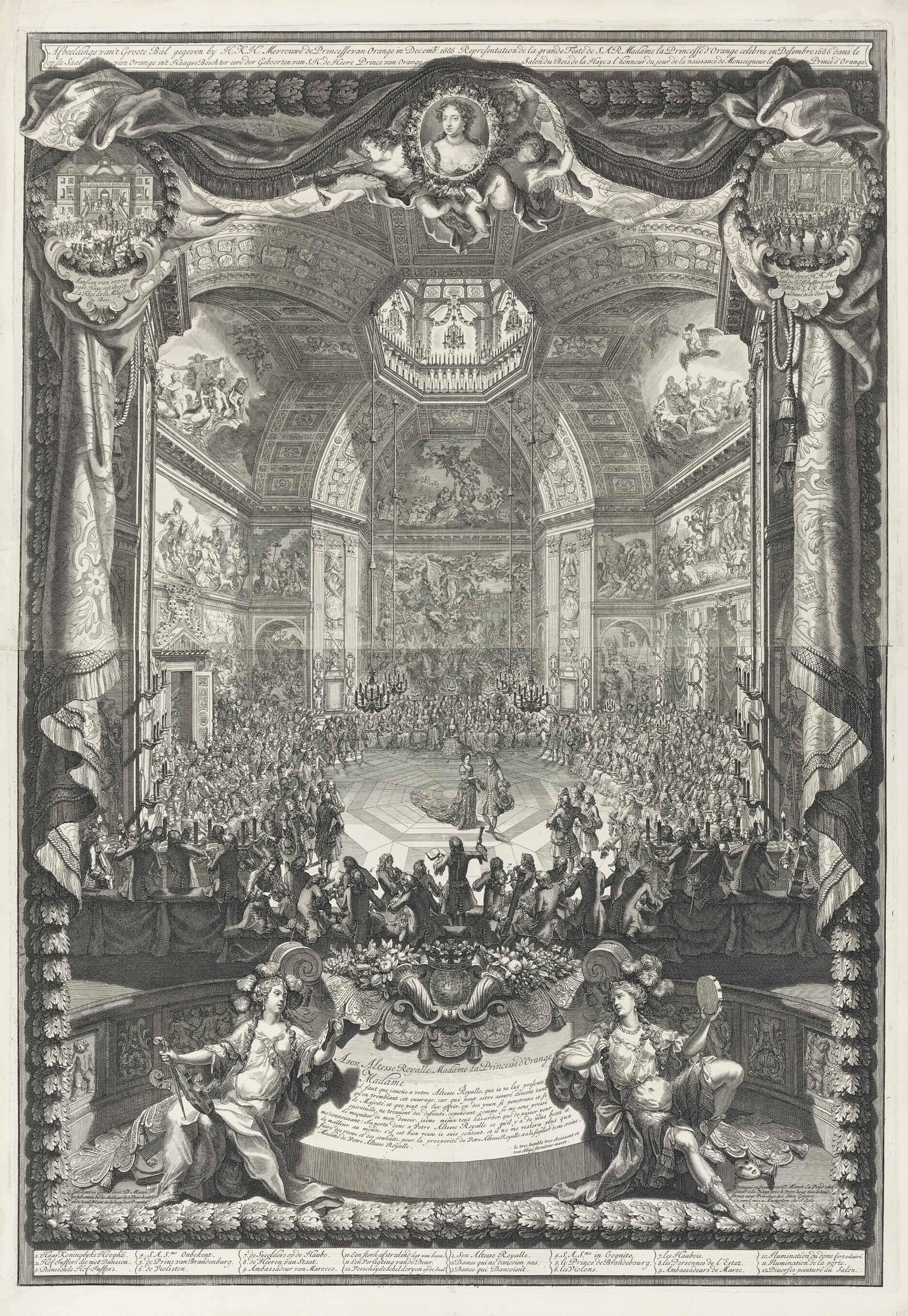 Daniel Marot The Elder - Ball In The Oranjezaal Of Huis Ten Bosch Palace