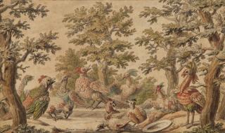 Daniel Marot - Fantastic Birds Frolicking In A Wooded Landscape