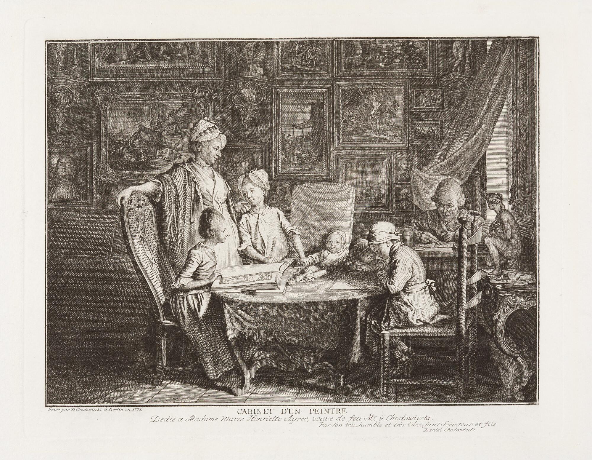 Daniel Nicolas Chodowiecki - Cabinet d’un peintre. Das Familienblatt des Künstlers.