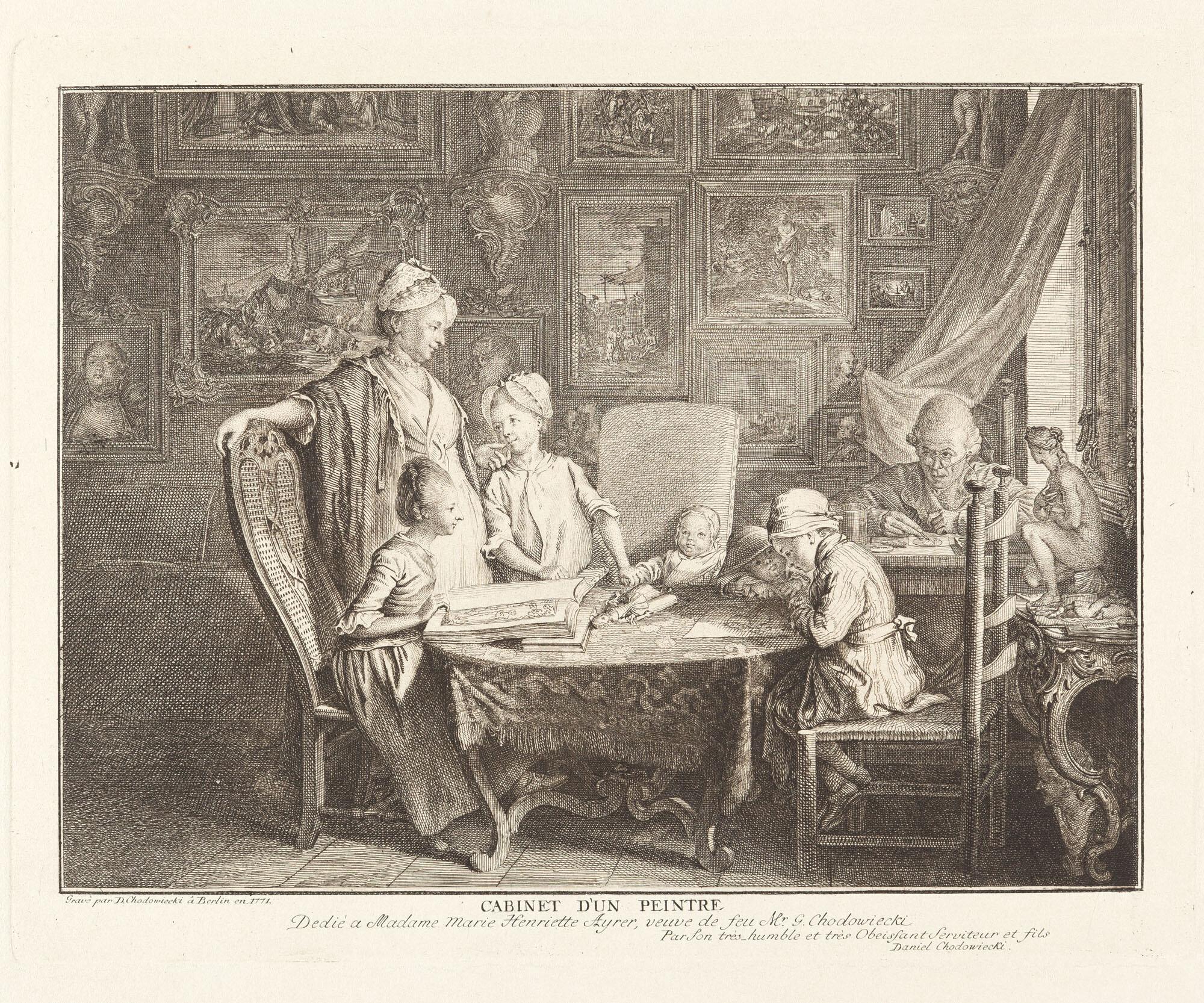 Daniel Nicolas Chodowiecki - Cabinet d’un peintre. Das Familienblatt des Künstlers.