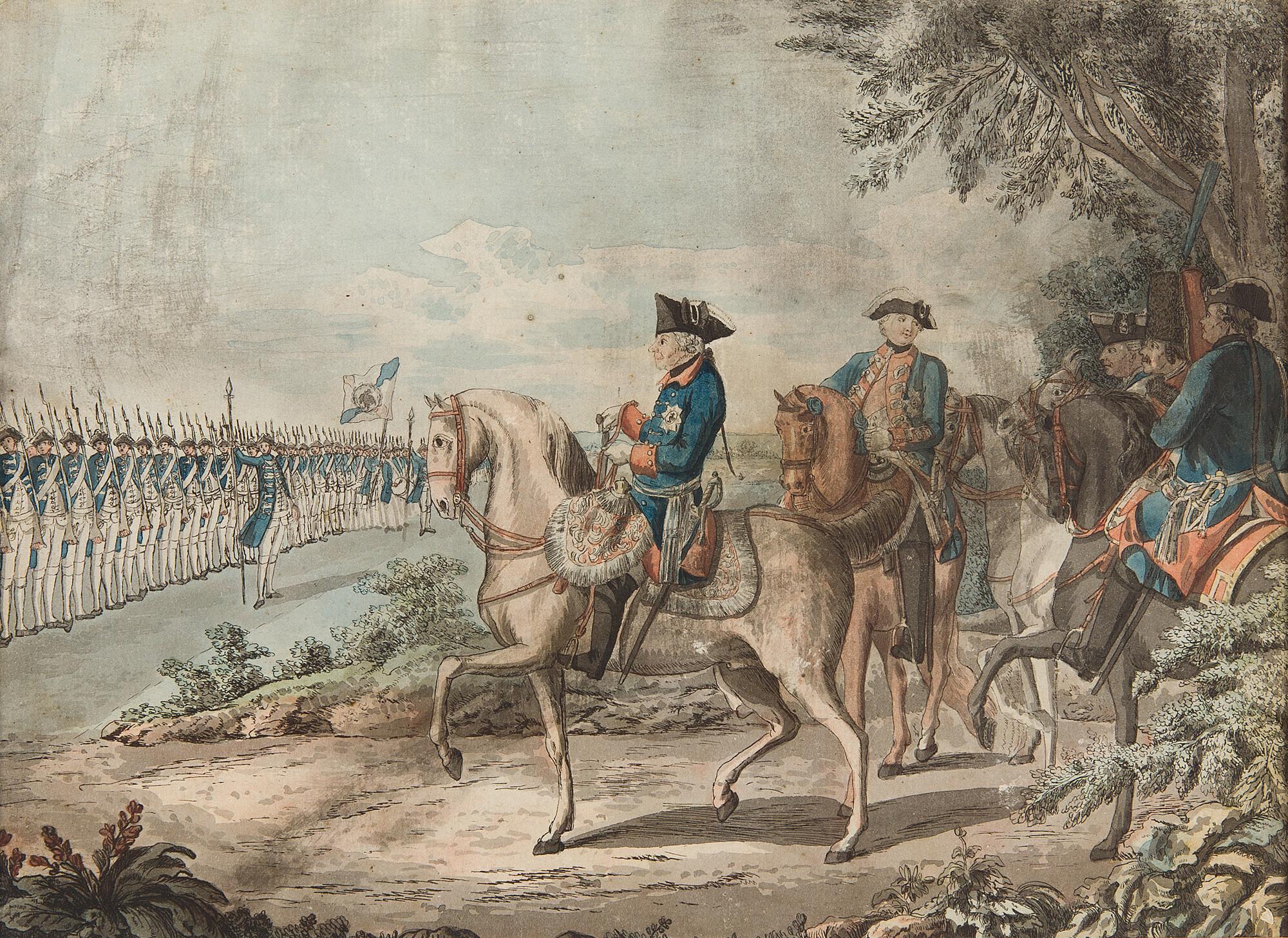 Daniel Nicolas Chodowiecki - König Friedrichs II. Wachtparade.