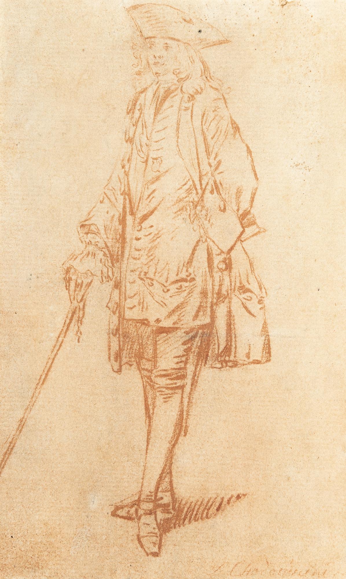 Daniel Nicolas Chodowiecki - Stehender Kavalier mit Spazierstock