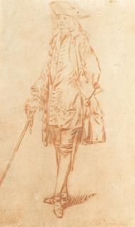 Daniel Nicolas Chodowiecki - Stehender Kavalier mit Spazierstock