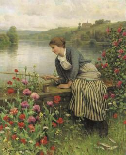 Daniel Ridgway Knight - A Breton Girl Fishing