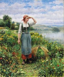 Daniel Ridgway Knight - A Field of Flowers
