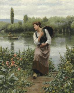 Daniel Ridgway Knight - A Woman with a Basket