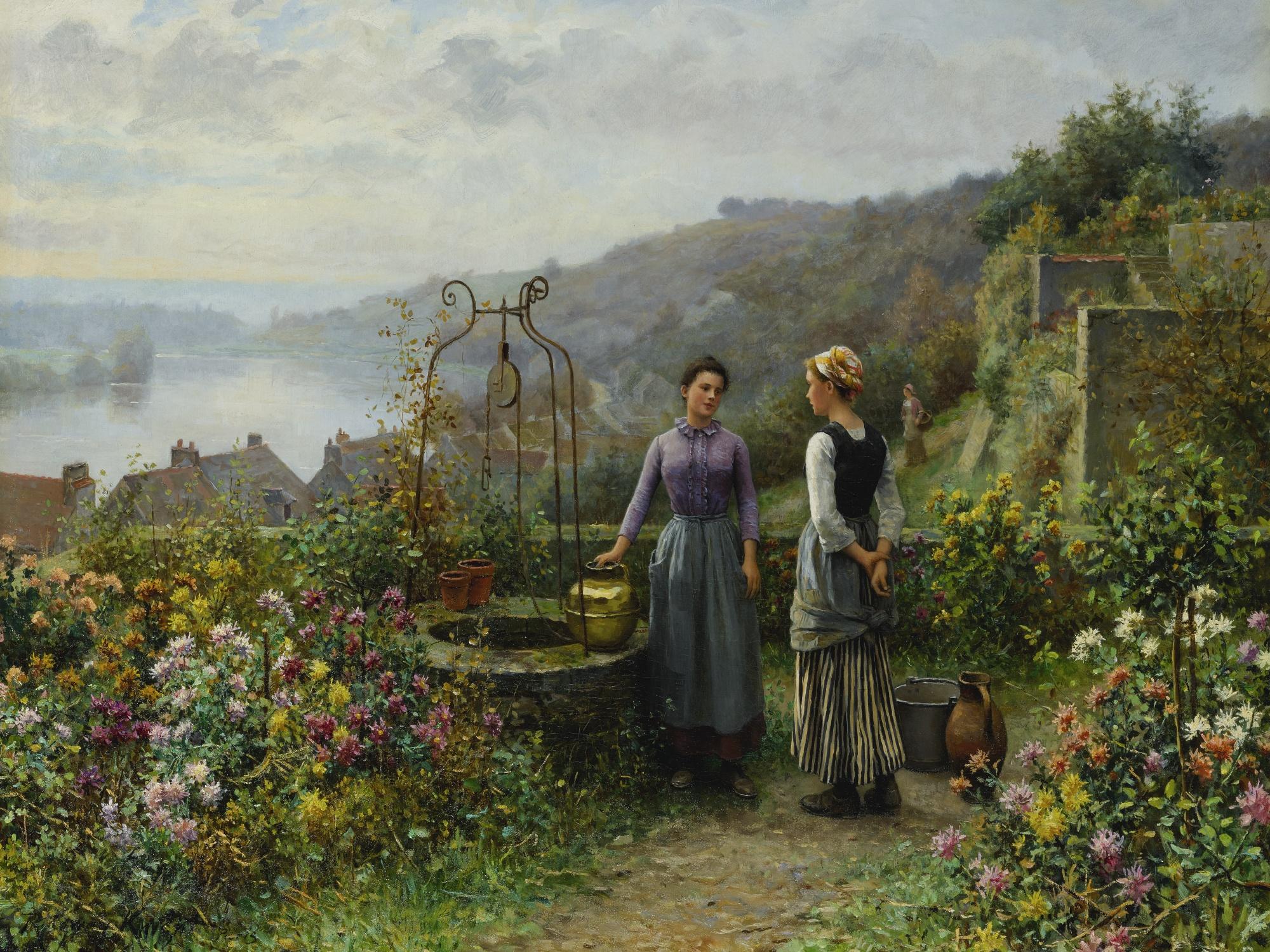 Daniel Ridgway Knight - American at The Well