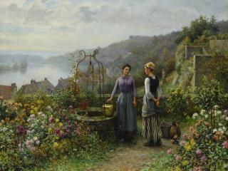 Daniel Ridgway Knight - American at The Well
