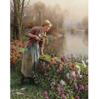Daniel Ridgway Knight - Brittany Girl Fishing