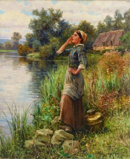 Daniel Ridgway Knight - Calling Across The River