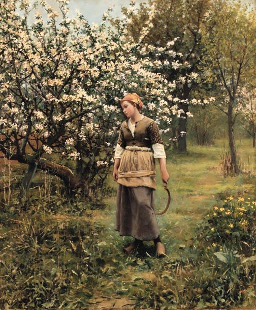 Daniel Ridgway Knight - Coming from the Garden