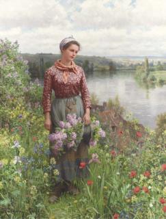 Daniel Ridgway Knight - Gathering Lilacs