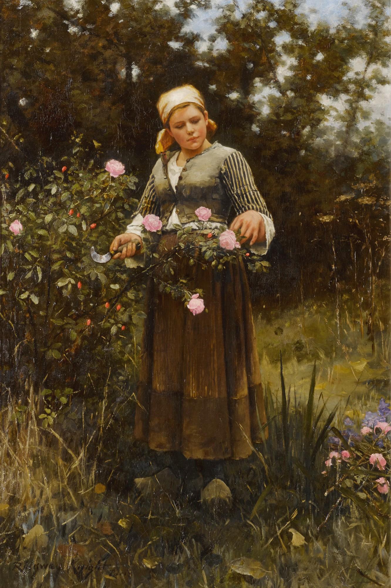 Daniel Ridgway Knight - Gathering Roses