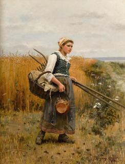 Daniel Ridgway Knight - Girl in harvest field