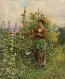 Daniel Ridgway Knight - In the Flower Garden