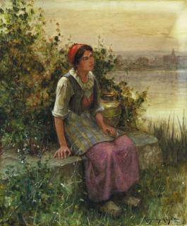 Daniel Ridgway Knight - La Porteuse d\'Eau