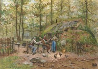 Daniel Ridgway Knight - Preparing The Meal