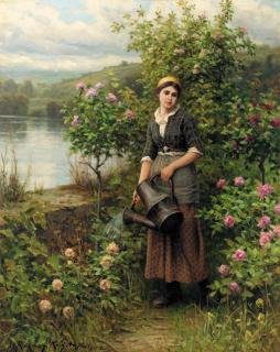 Daniel Ridgway Knight - Watering the Garden