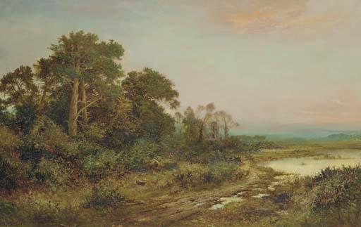 Daniel Sherrin - A Wooded Landscape with a Lake