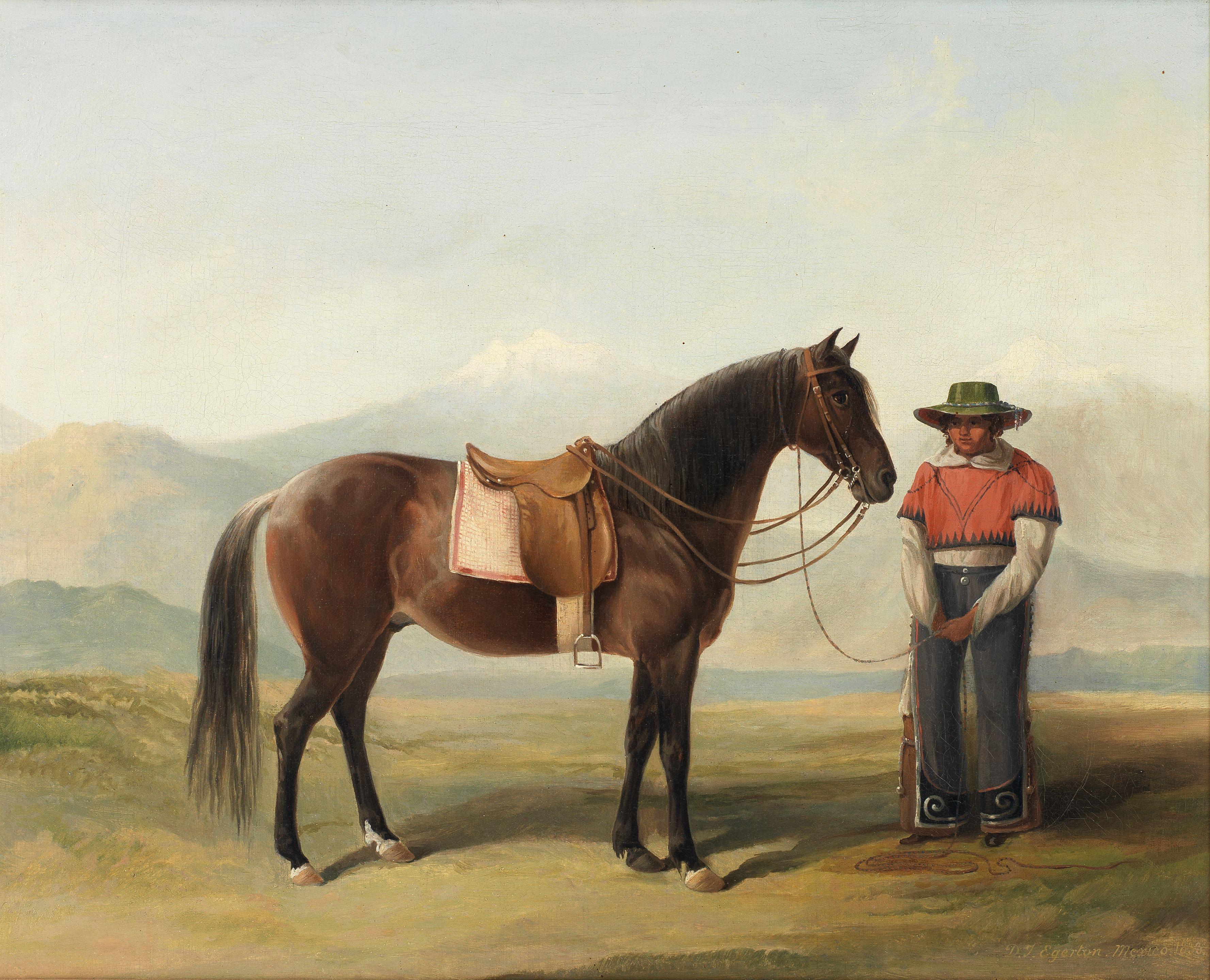 Daniel Thomas Egerton - Portrait of a ranchero and his horse, Mexico